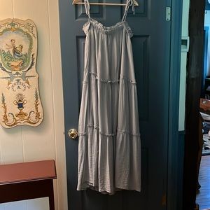 &merci Tiered maxi dress -pale muted blue